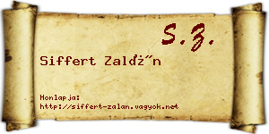 Siffert Zalán névjegykártya